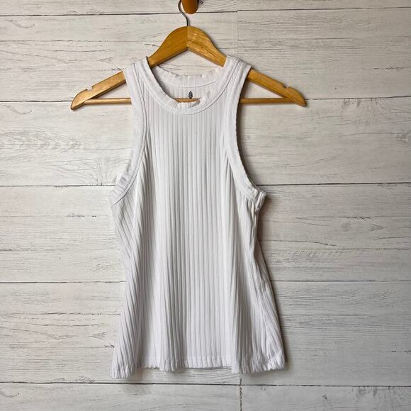 Free People FP Movement Top Womens Size S/P White Wide Ribbed Tank Summer - Picture 4 of 16